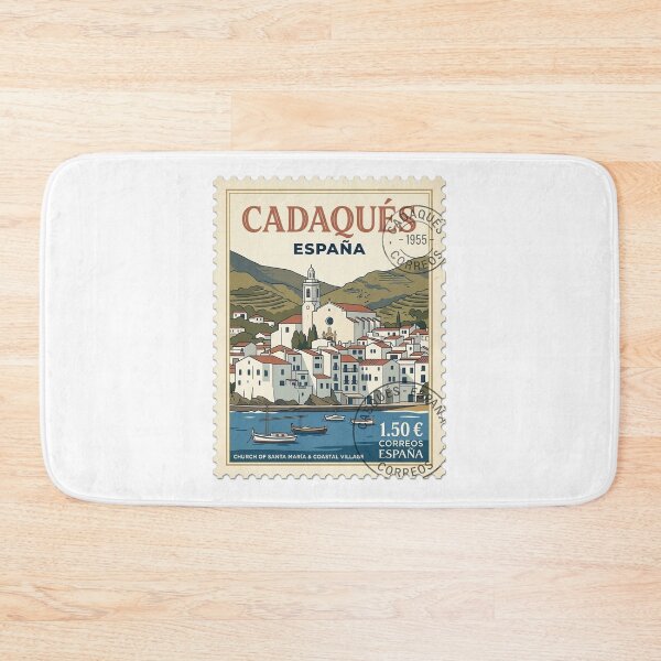 Item preview, Cadaqués Spain Travel Stamp Coastal Village Church designed and sold by k3rstman1.