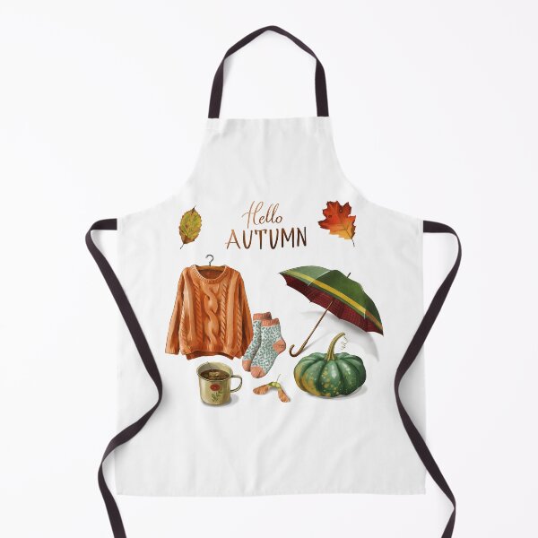 Item preview, Hello Autumn Watercolor Clipart with Cozy Sweater, Umbrella, Pumpkin and Fall Accessories designed and sold by Ms. Iryna.