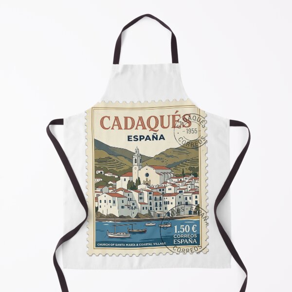 Item preview, Cadaqués Spain Travel Stamp Coastal Village Church designed and sold by k3rstman1.