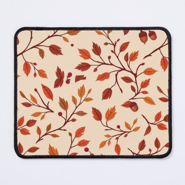 Item preview, Cozy Autumn Leaves Branches and Acorns Pattern Warm Fall Botanical Art designed and sold by LYAN-STORE.