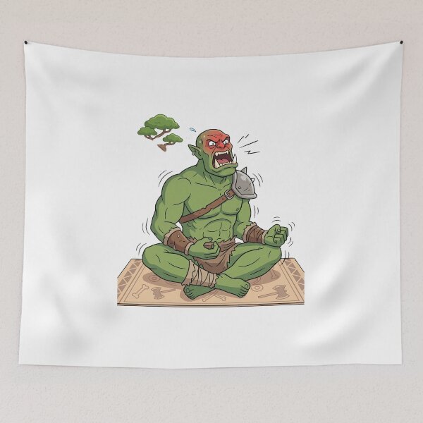 Item preview, Ork Waaagh Lotus Yoga Meditating Classic T-Shirt designed and sold by pawsome purrfect.