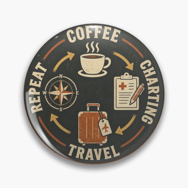 Item preview, Coffee Charting Travel Repeat Nurse Stamp designed and sold by bangsy.