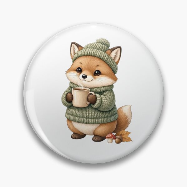 Item preview, Cozy Woodland Fox Holding Coffee Mug | Cute Cottagecore Sticker & Animal Illustration designed and sold by vigzhifushions.