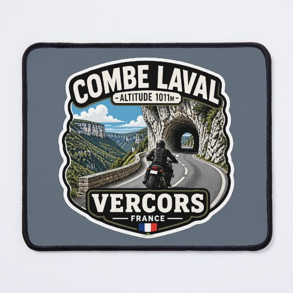 Item preview, Combe Laval Vercors France Motorcycle Sticker TShirt 02 designed and sold by OuterShellUK.
