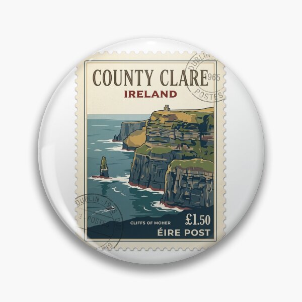Item preview, Vintage Cliffs of Moher Ireland Travel Stamp designed and sold by k3rstman1.
