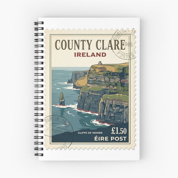 Item preview, Vintage Cliffs of Moher Ireland Travel Stamp designed and sold by k3rstman1.