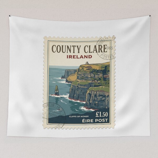 Item preview, Vintage Cliffs of Moher Ireland Travel Stamp designed and sold by k3rstman1.