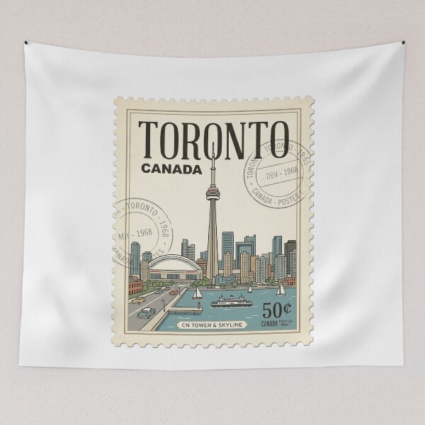 Item preview, Vintage Toronto Skyline Canada Travel Stamp designed and sold by k3rstman1.