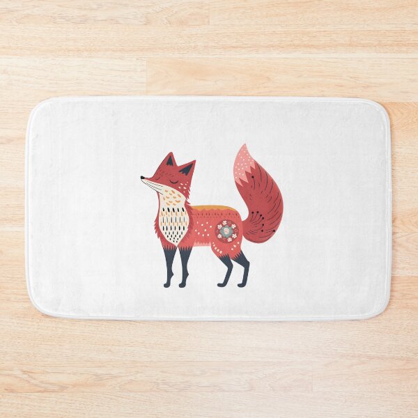Item preview, Scandinavian Folk Art, Floral Fox designed and sold by xiao xuans.
