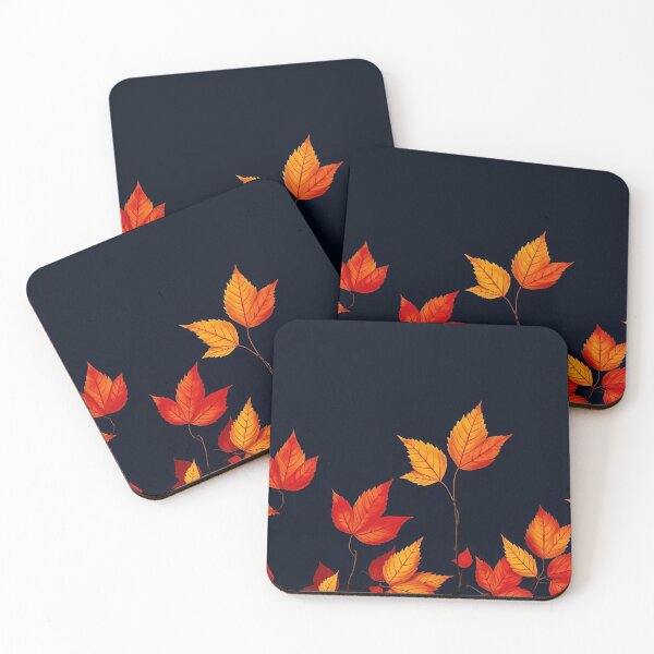Item preview, Vibrant Red and Orange Autumn Leaves Dark Moody Fall Border designed and sold by LYAN-STORE.
