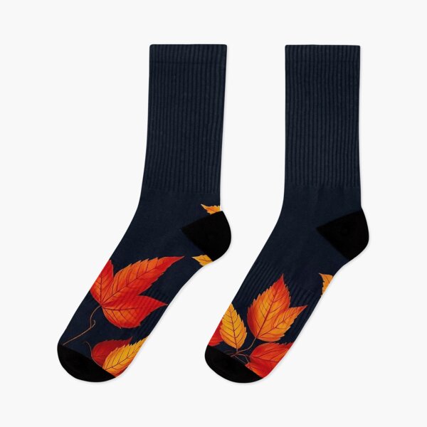 Item preview, Vibrant Red and Orange Autumn Leaves Dark Moody Fall Border designed and sold by LYAN-STORE.
