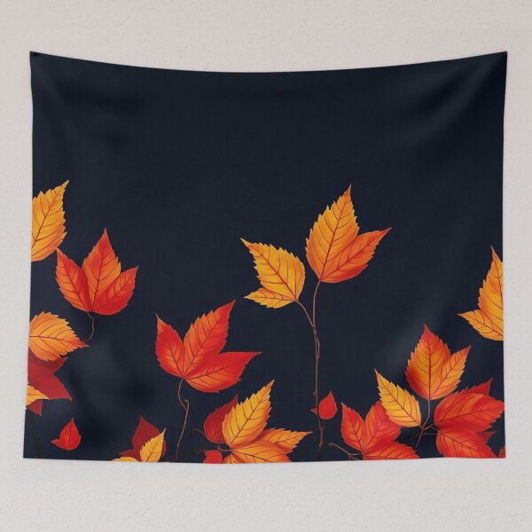 Item preview, Vibrant Red and Orange Autumn Leaves Dark Moody Fall Border designed and sold by LYAN-STORE.