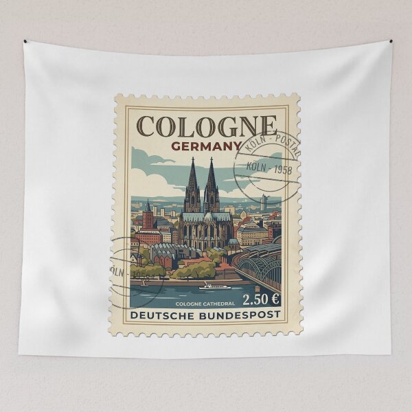 Item preview, Cologne Cathedral Germany Vintage Travel Stamp designed and sold by k3rstman1.