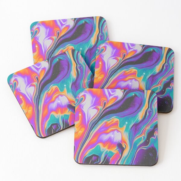 Item preview, Trippy Psychedelic Liquid Marble Holographic Cosmic Swirl Art designed and sold by LYAN-STORE.