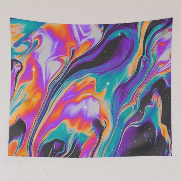 Item preview, Trippy Psychedelic Liquid Marble Holographic Cosmic Swirl Art designed and sold by LYAN-STORE.
