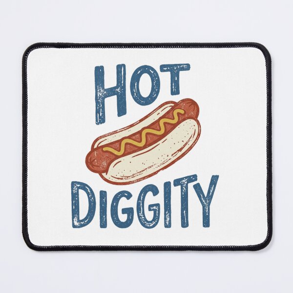 Item preview, Hot Diggity Retro Vintage Hot Dog Foodie Pun designed and sold by raedattia.