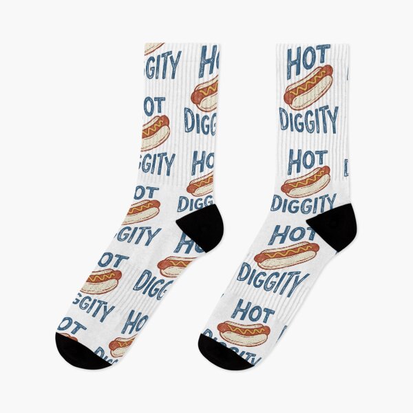 Item preview, Hot Diggity Retro Vintage Hot Dog Foodie Pun designed and sold by raedattia.