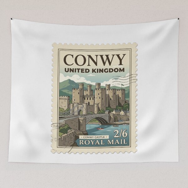 Item preview, Vintage Conwy Castle United Kingdom Travel Stamp designed and sold by k3rstman1.