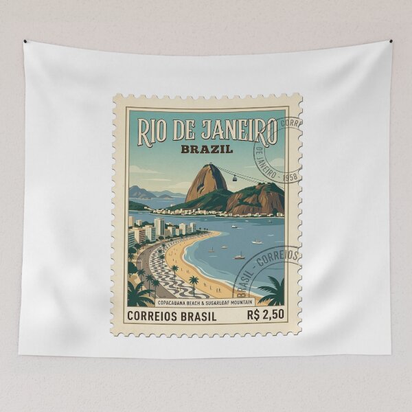 Item preview, Vintage Rio de Janeiro Brazil Travel Stamp designed and sold by k3rstman1.