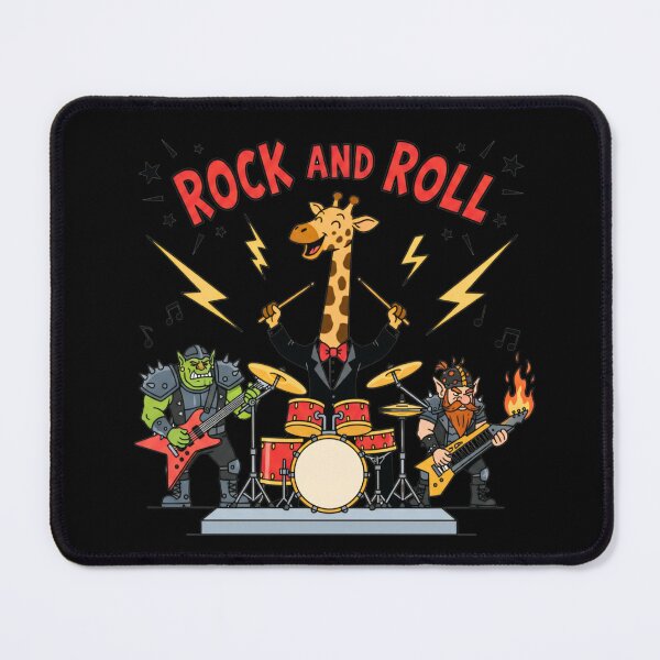 Item preview, Rock and Roll Giraffe Drummer | Funny Fantasy Rock Band | Cute Animal Musician | Orc & Dwarf Guitar Cartoon designed and sold by Madhav Creations Studio.