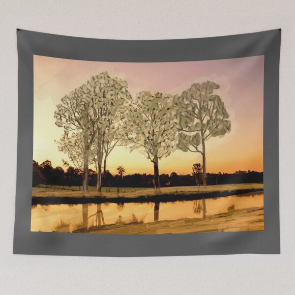 Item preview, Sunset on riverbank designed and sold by Fayes4Art.