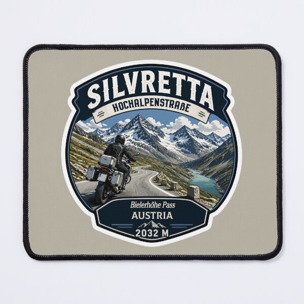 Item preview, Silvretta High Alpine Road Bielerhohe Pass Austria Motorcycle Sticker TShirt 05 designed and sold by OuterShellUK.