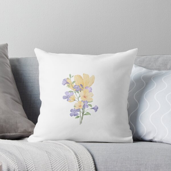 Item preview, Yellow and Purple Pastel Watercolor Flower Bouquet designed and sold by PrettiPrintts.