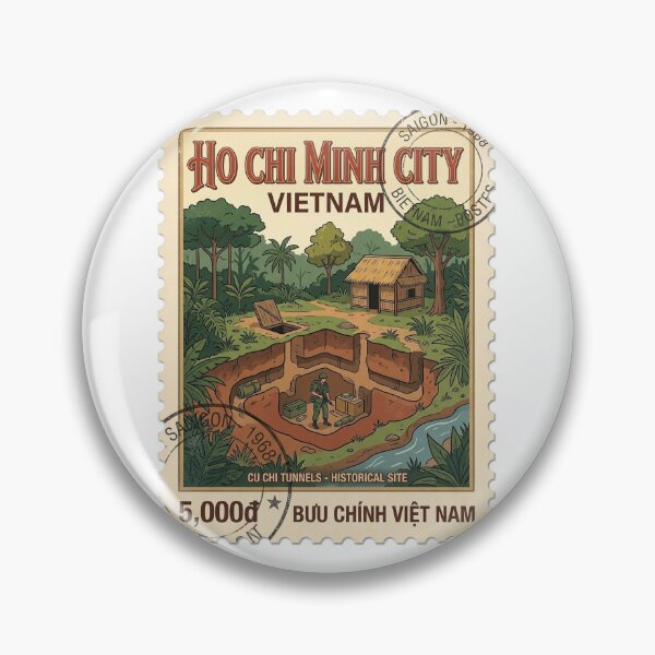 Item preview, Vietnam Cu Chi Tunnels Vintage Travel Stamp designed and sold by k3rstman1.