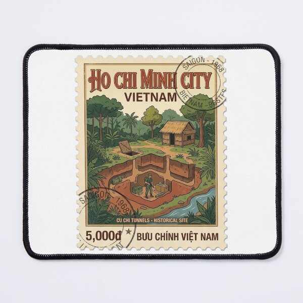 Item preview, Vietnam Cu Chi Tunnels Vintage Travel Stamp designed and sold by k3rstman1.