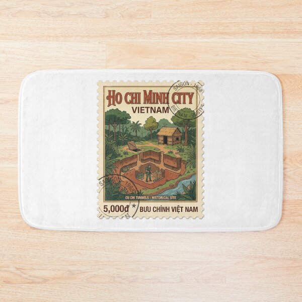 Item preview, Vietnam Cu Chi Tunnels Vintage Travel Stamp designed and sold by k3rstman1.