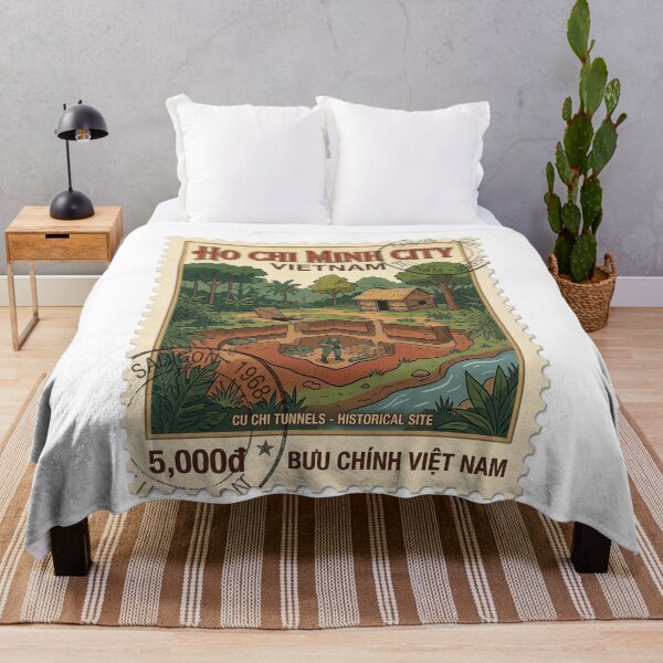 Item preview, Vietnam Cu Chi Tunnels Vintage Travel Stamp designed and sold by k3rstman1.