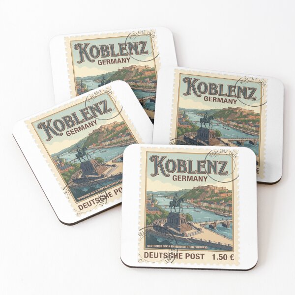 Item preview, Koblenz Germany Travel Stamp Deutsches Eck Fortress designed and sold by k3rstman1.