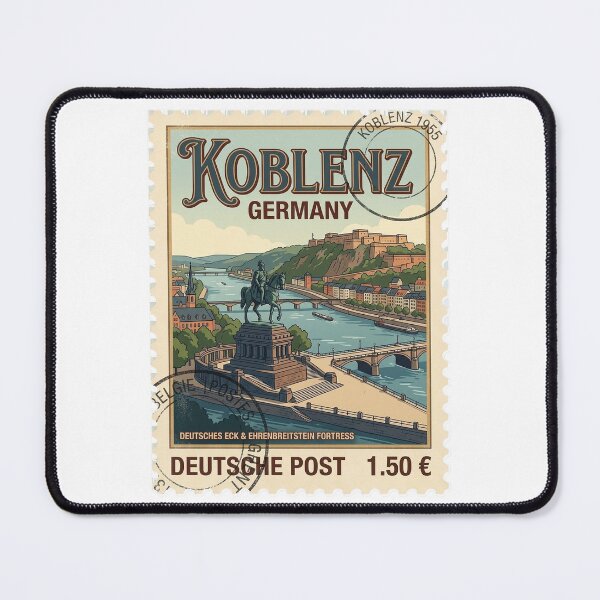 Item preview, Koblenz Germany Travel Stamp Deutsches Eck Fortress designed and sold by k3rstman1.