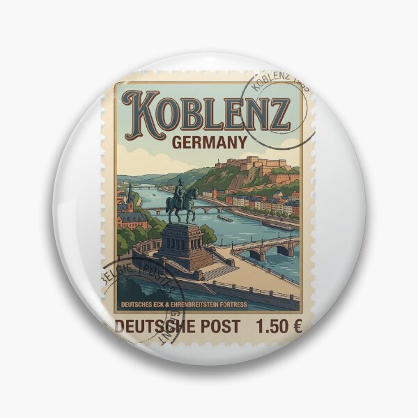 Item preview, Koblenz Germany Travel Stamp Deutsches Eck Fortress designed and sold by k3rstman1.