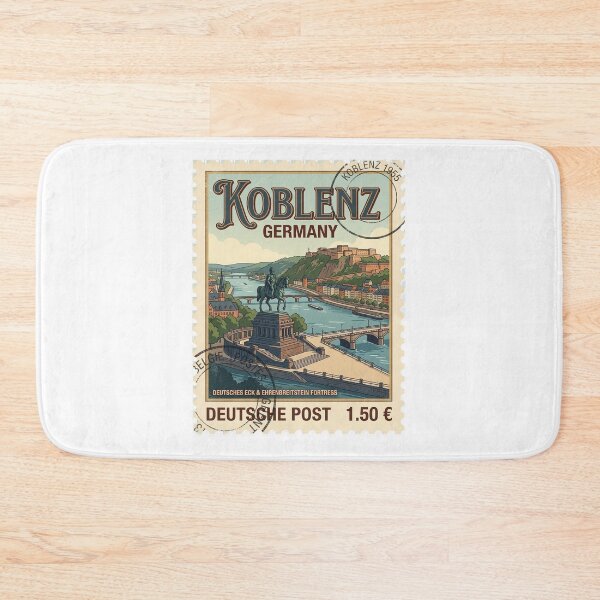 Item preview, Koblenz Germany Travel Stamp Deutsches Eck Fortress designed and sold by k3rstman1.