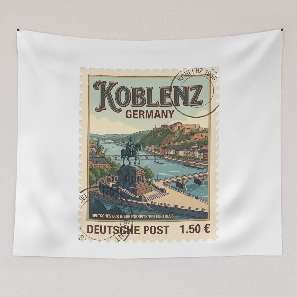 Item preview, Koblenz Germany Travel Stamp Deutsches Eck Fortress designed and sold by k3rstman1.