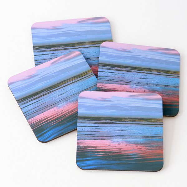 Item preview, Pink Sunset Reflections Over Dark Blue Ocean Abstract designed and sold by DEC02.
