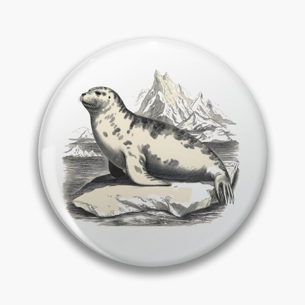 Item preview, Antarctic Marine Life Vintage Sketch - Classic Weddell Seal Illustration designed and sold by pawsome purrfect.