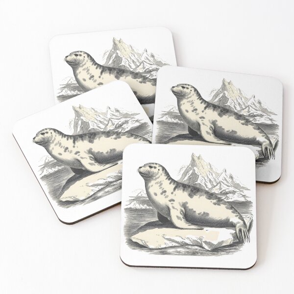 Item preview, Antarctic Marine Life Vintage Sketch - Classic Weddell Seal Illustration designed and sold by pawsome purrfect.
