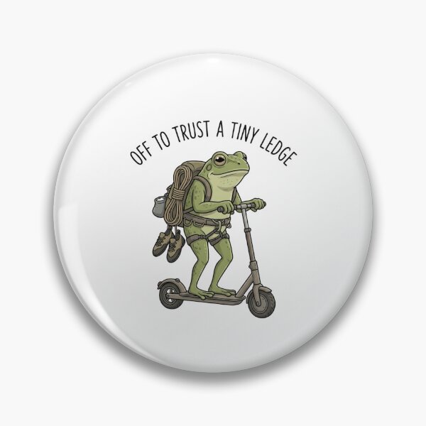 Item preview, Off To Trust A Tiny Ledge Funny Frog Rock Climbing Scooter designed and sold by raedattia.