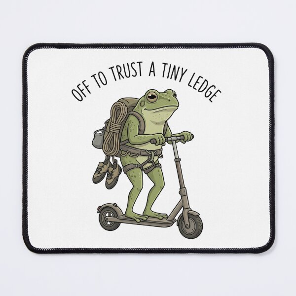 Item preview, Off To Trust A Tiny Ledge Funny Frog Rock Climbing Scooter designed and sold by raedattia.