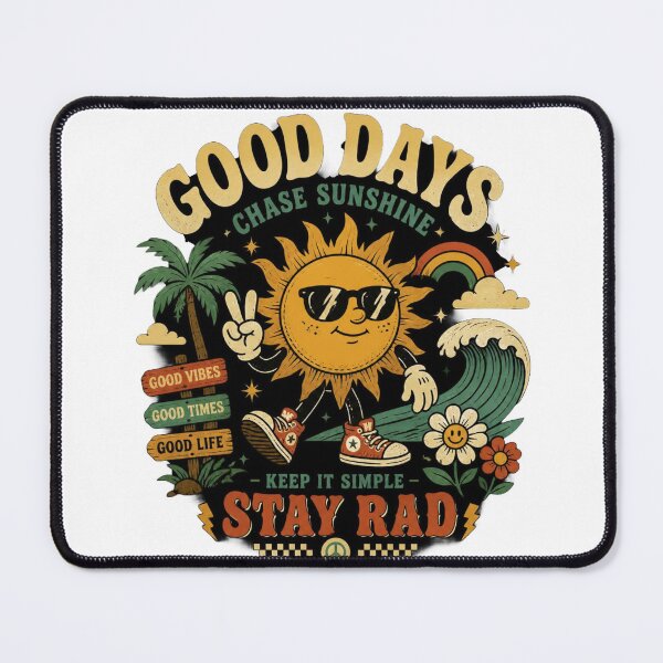 Item preview, Retro 70s Surf Sun Good Days Stay Rad designed and sold by Artsformore.
