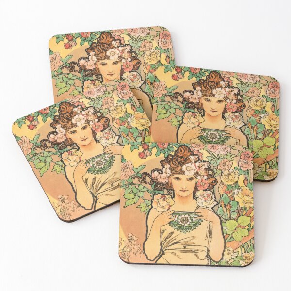 Item preview, Alphonse Mucha Rose 1898 Art Nouveau Floral Print designed and sold by TheSoulOfArt.