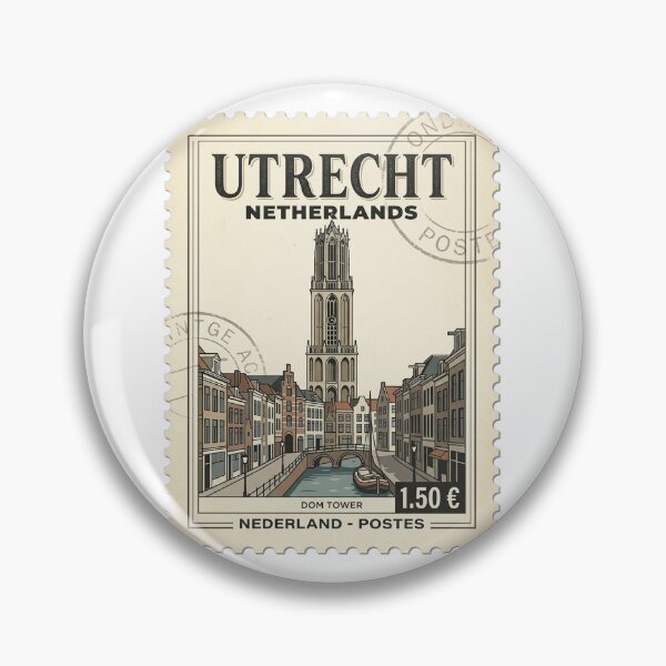 Item preview, Vintage Utrecht Netherlands Dom Tower Travel Stamp designed and sold by k3rstman1.