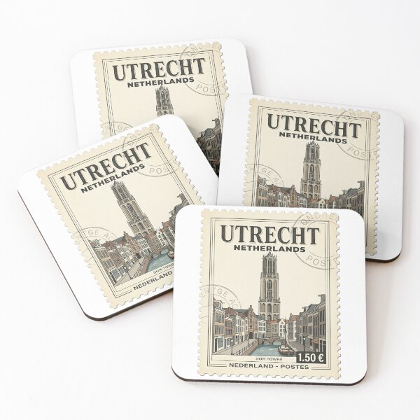 Item preview, Vintage Utrecht Netherlands Dom Tower Travel Stamp designed and sold by k3rstman1.