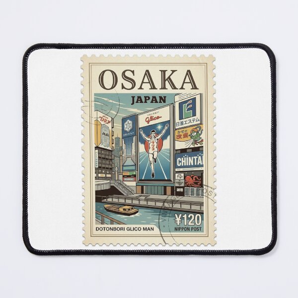 Item preview, Vintage Osaka Japan Dotonbori Glico Man Travel Stamp designed and sold by k3rstman1.