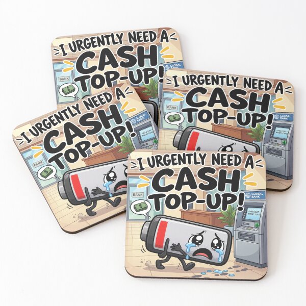 Item preview, I urgently need to top up my cash. Strange low battery. designed and sold by Nela-&-Lena.