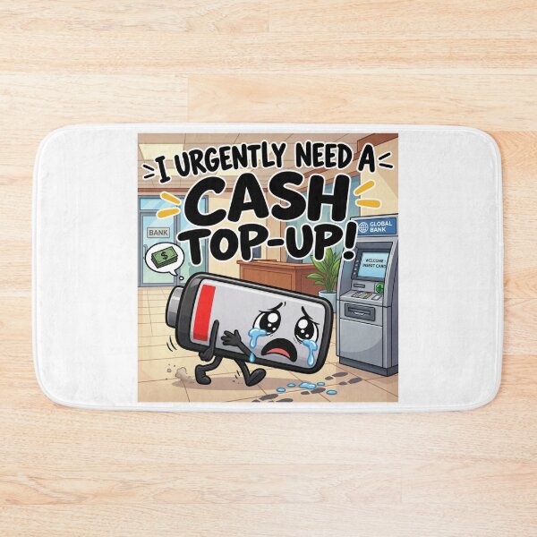 Item preview, I urgently need to top up my cash. Strange low battery. designed and sold by Nela-&-Lena.