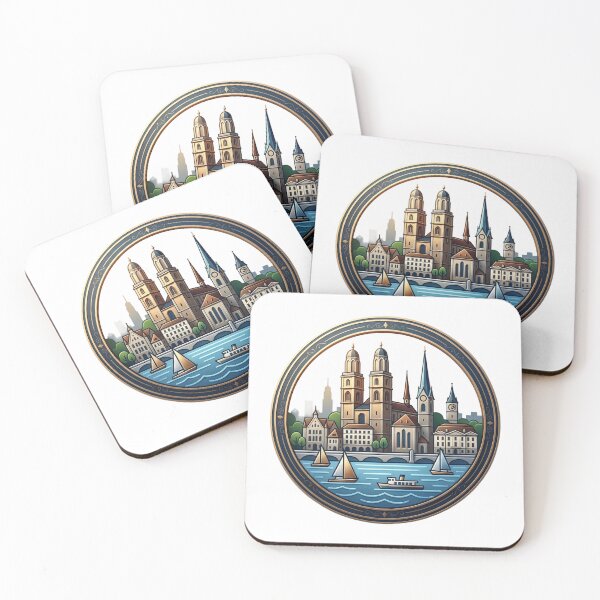 Item preview, Zurich cityscape at dusk designed and sold by VerizalShop.