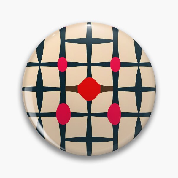 Item preview, Mid-Century Modern Geometric Grid - Retro Red & Cream Pattern designed and sold by UniqueDesign751.